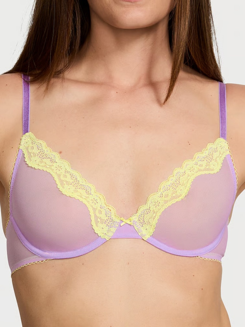 Victoria's Secret Lavender and Lemon Lace Underwire Bra